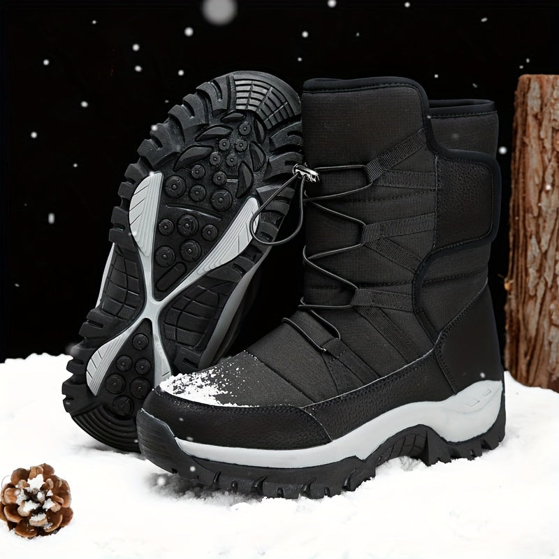 Winterschuhe Herren | High Cut Stiefel Mit Klettverschluss Und Kordelzug