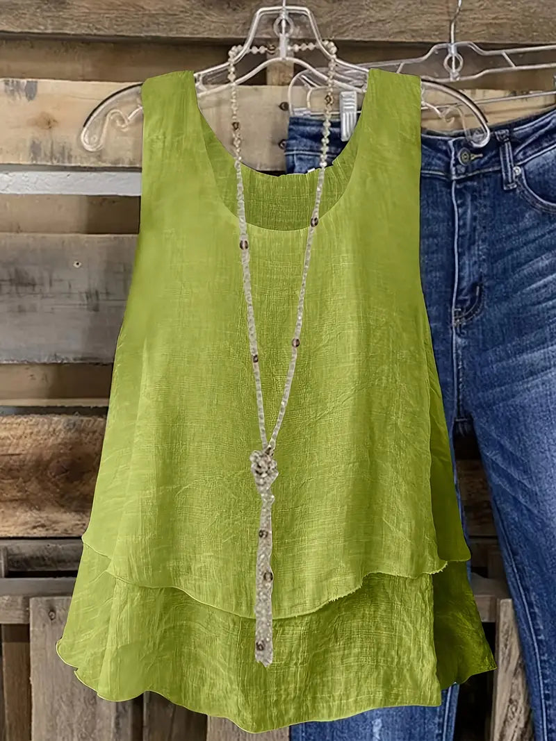 Cressida – Tanktop Aus Viskose Mischgewebe Mit Rüschen