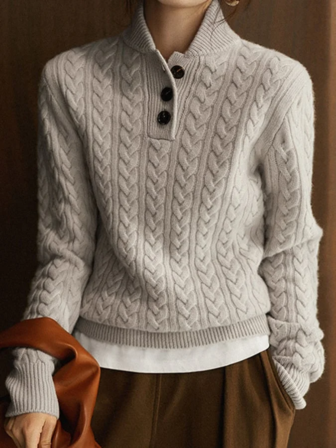 Gestrickter Rollkragenpullover für Frauen