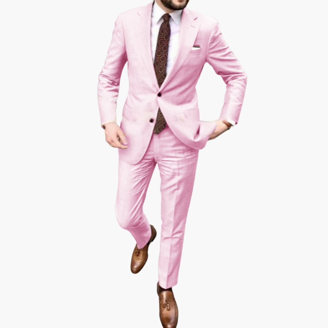 Herren Anzug zweiteilig mit Reverskragen und Slim Fit Hose