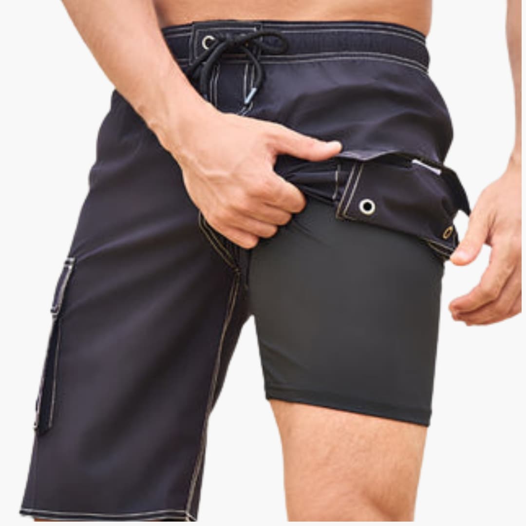 Herren Badeshorts mit Stretchstoff und Seitentasche