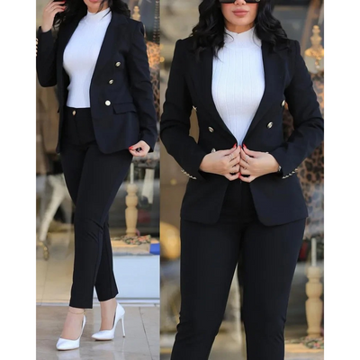 Griselda - Set aus Blazer und Hose mit zwei Knöpfen für formelle Anlässe
