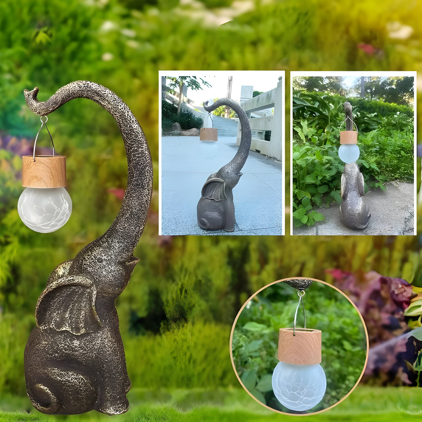 Glowphant Light – Solarbetriebene Kupfer-Elefanten-Statue mit LED-Licht
