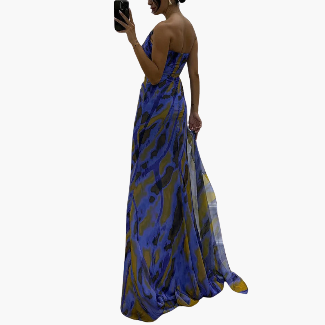 Vibrantes Maxi-Kleid für Frauen - Farbenfrohes Design