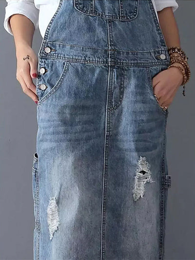Denim-Overallkleid mit Verstellbaren Trägern für Damen