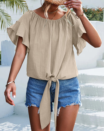 Moderne Bluse mit rundem Halsausschnitt für Frauen