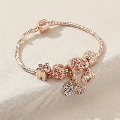 Modisches Armband mit Strasssteinen und Blumen für Damen