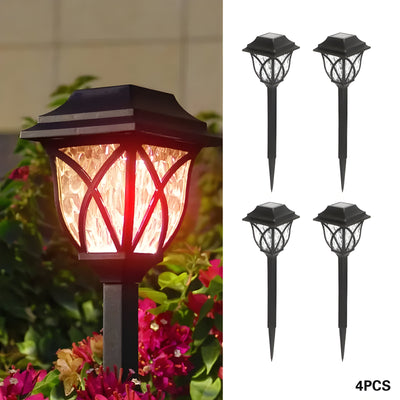 HexaGlow Licht – 4er-Set Retro Quadratische Garten Solarleuchten