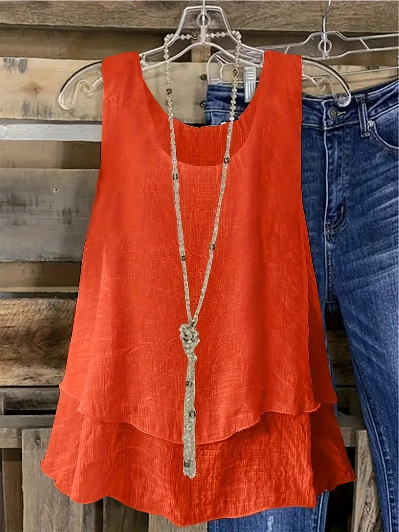 Cressida – Tanktop Aus Viskose Mischgewebe Mit Rüschen