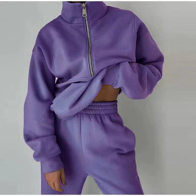 TINATII  Damen Sweatshirt und Hose Set mit Reißverschluss