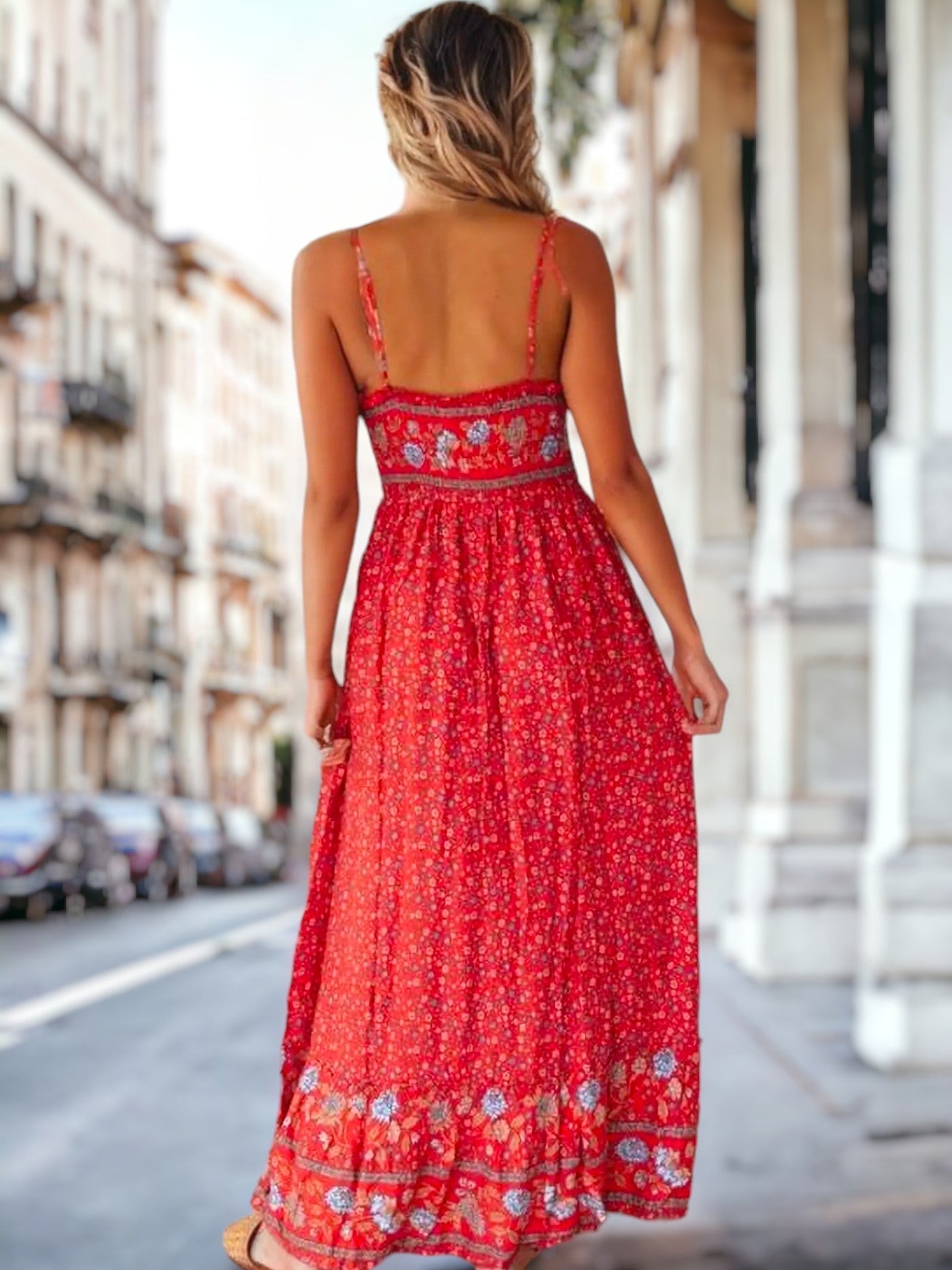 Nyra - Bohème Sommerkleid mit V-Ausschnitt