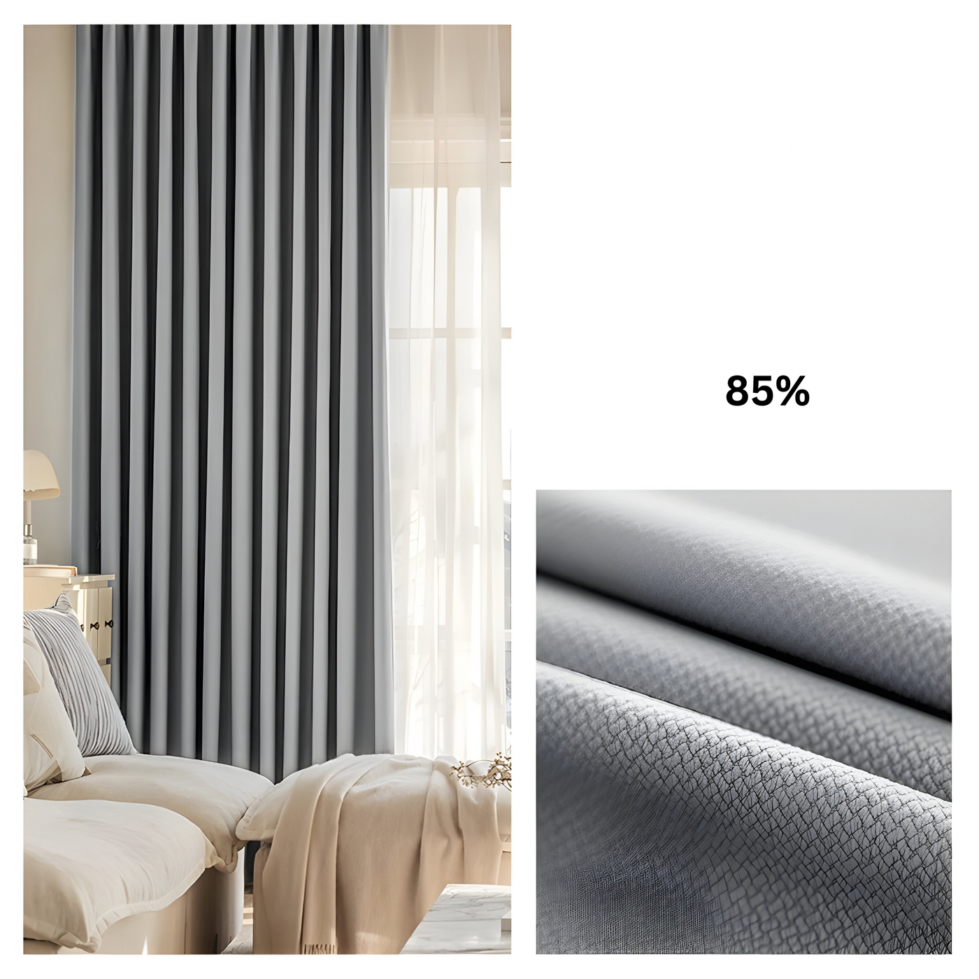 VelvaDrape Curtain - Doppelseitige Jacquard Verdunkelungsvorhänge