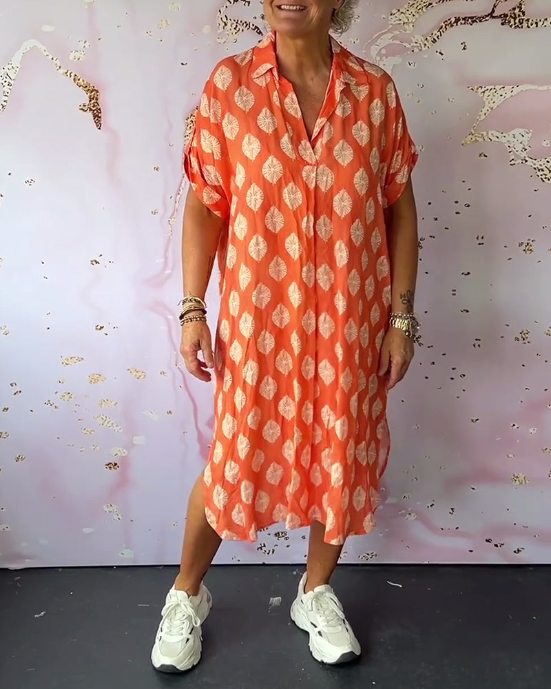 Marianne® | Lockeres Sommerkleid mit Reverskragen und kurzen Ärmeln