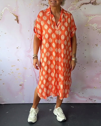 Marianne® | Lockeres Sommerkleid mit Reverskragen und kurzen Ärmeln