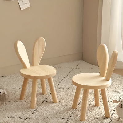 BunnyCraft Hocker - Nordischer Holz-Hocker mit Hasenohren