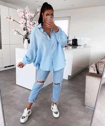 Kurze Musselin Bluse mit luftiger Leichtigkeit für Frauen