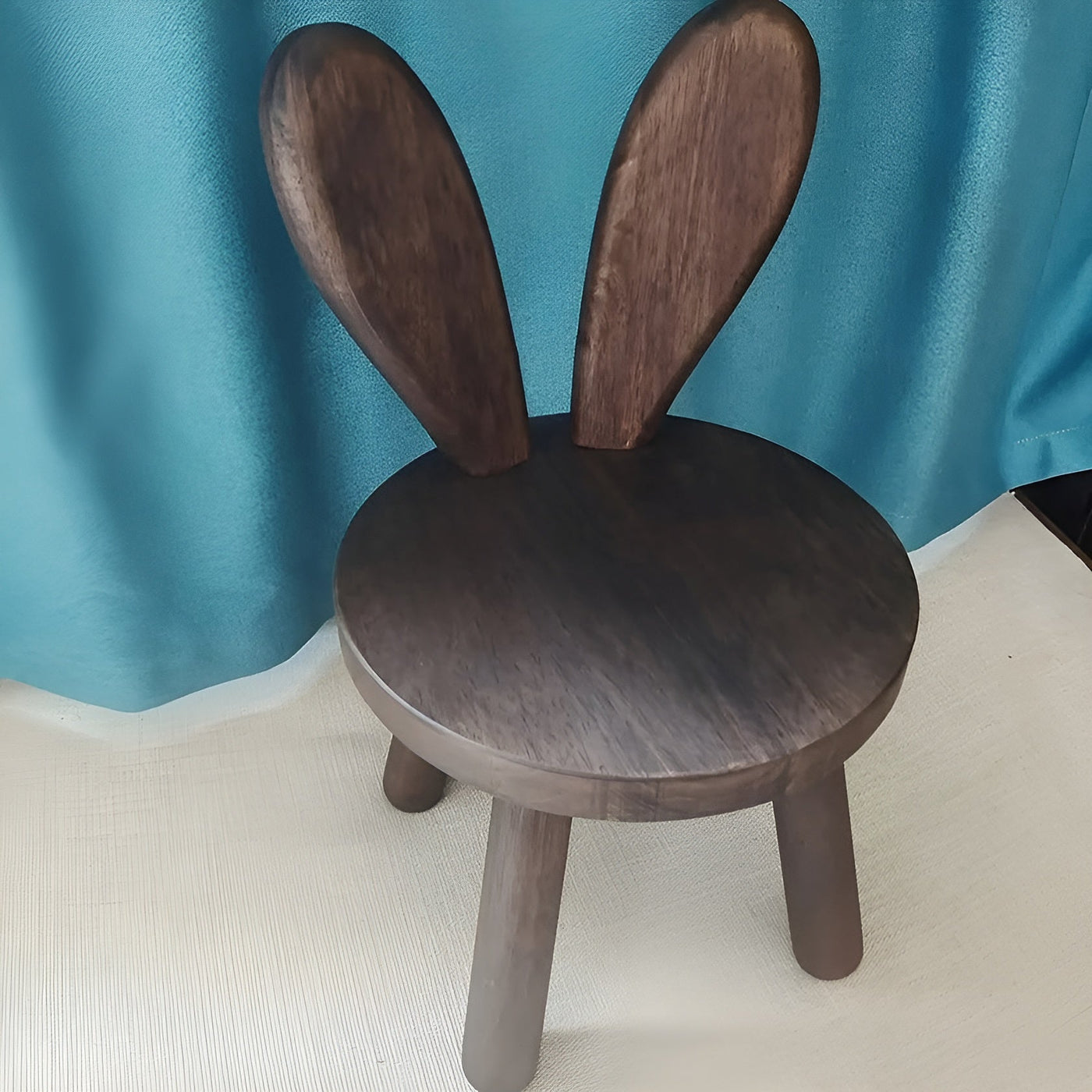 BunnyCraft Hocker - Nordischer Holz-Hocker mit Hasenohren