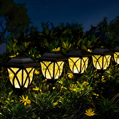 HexaGlow Licht – 4er-Set Retro Quadratische Garten Solarleuchten