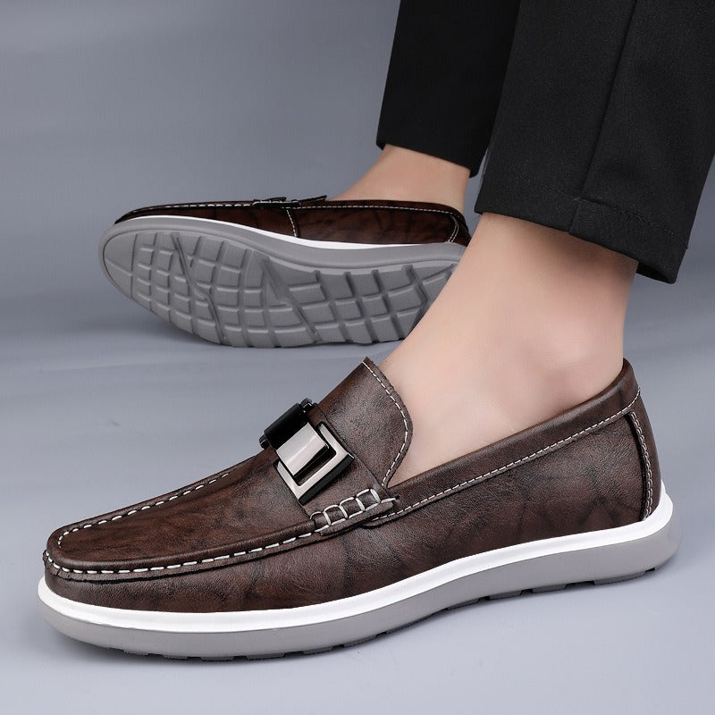 Elegante Herren-Slipper aus braunem Leder im britischen Stil - Weston
