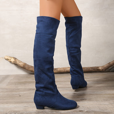 Overknee Stiefel Damen | Runder Zehenbereich mit Hohem Schaft