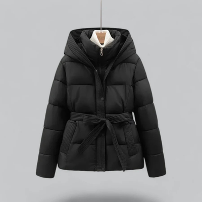 Damen Warme Gürtel Kapuzen Puffer Jacke | Winter