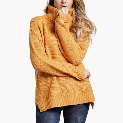 Damen pullover mit Rollkragen und langen Ärmeln