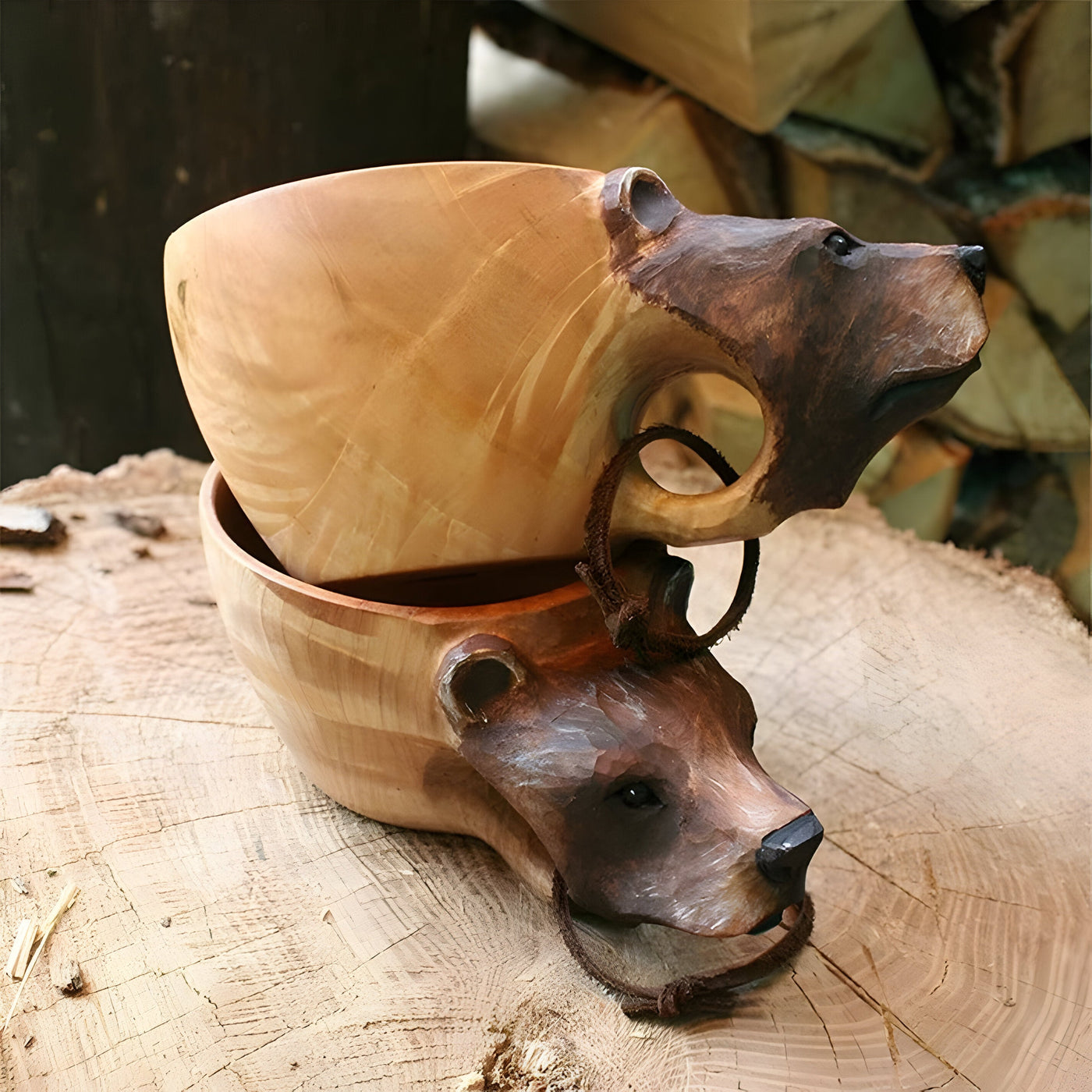 NatureBeast Mug - Handgefertigter Holz Tierbecher
