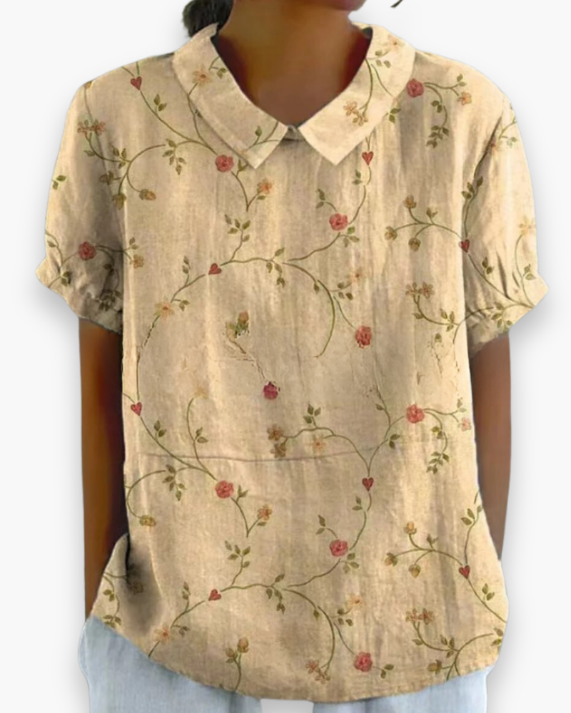 Damen Verspielt Blumendruck Hemdbluse | Locker