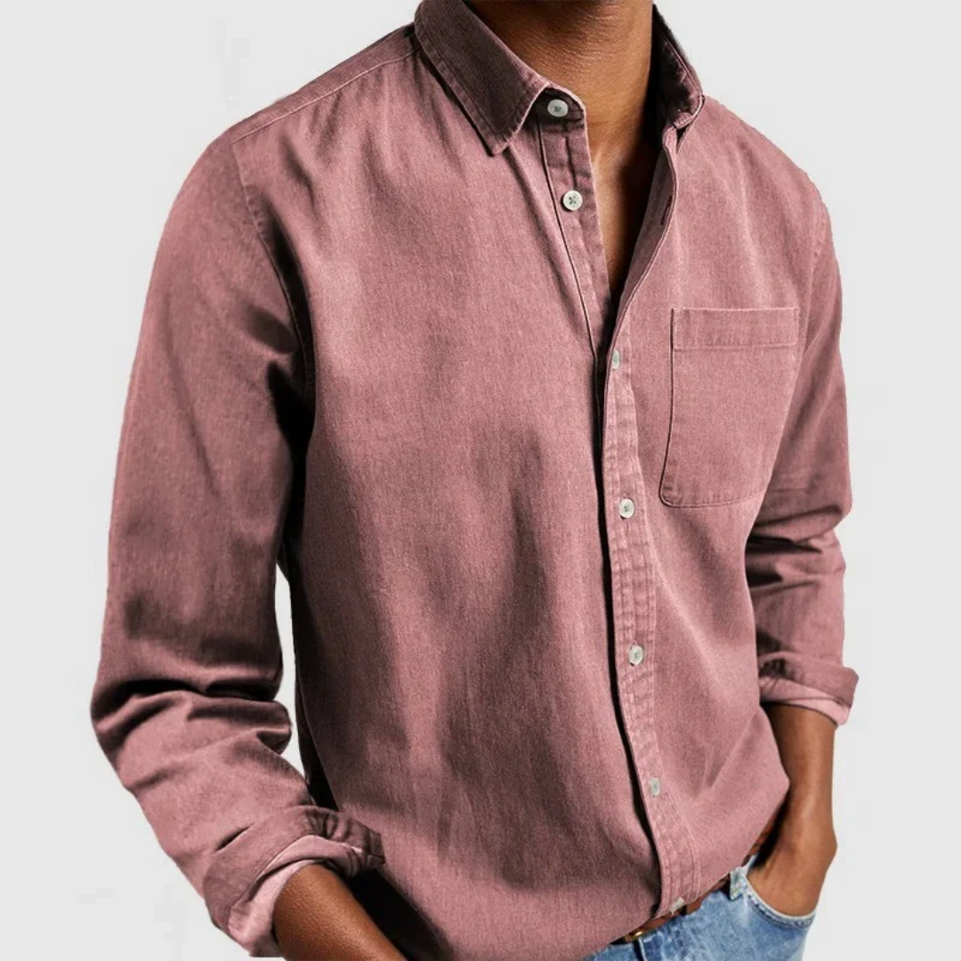 Herren Button Down Langarmhemd | Lässig