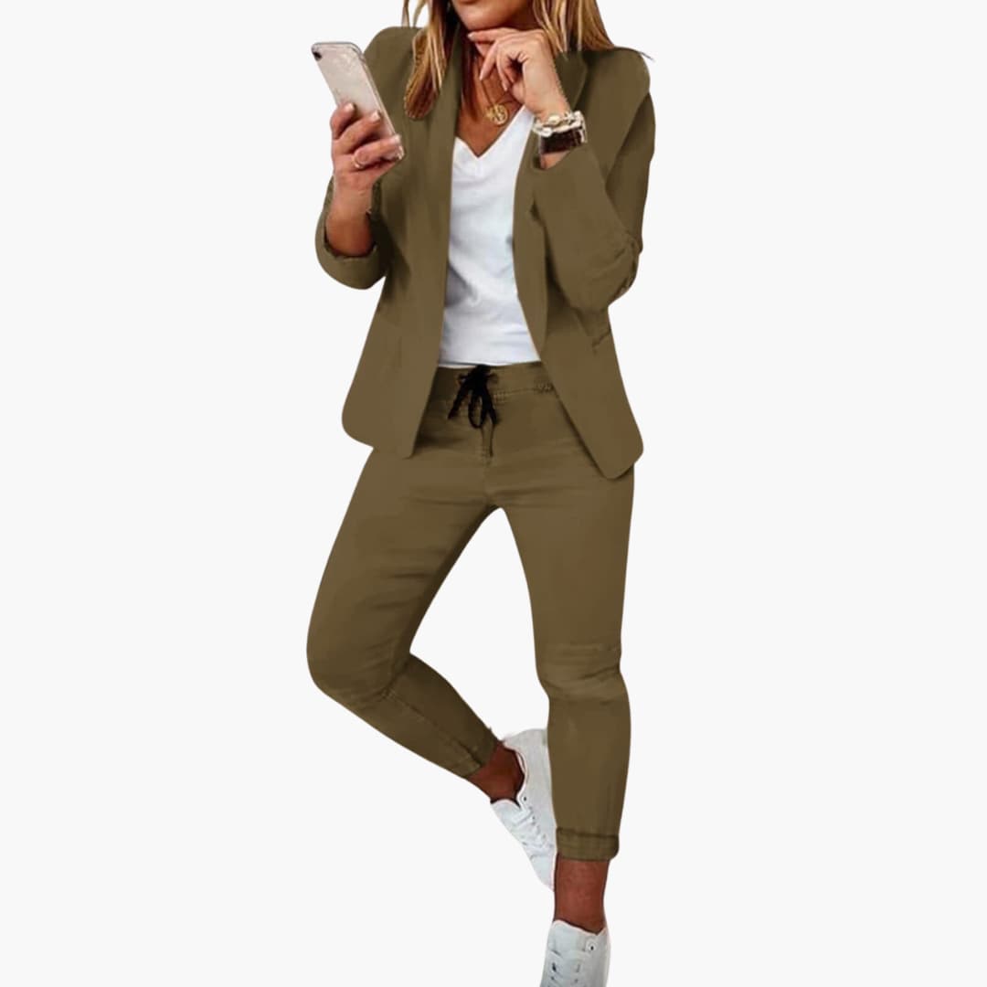 Lounge-Set für Frauen - Blazer mit Jogginghose und Kordelzug
