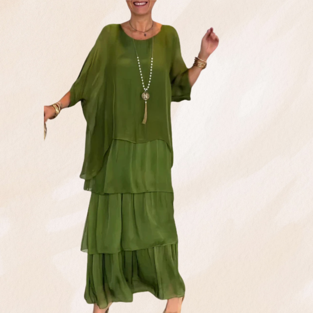 Gunda | Lockeres Maxikleid mit Rundhalsausschnitt