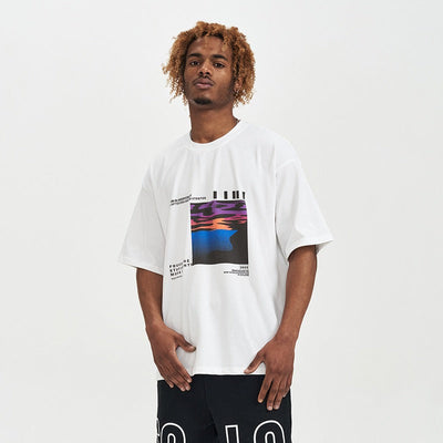 Herren-T-Shirt aus Baumwolle in Übergröße mit grafischem Aufdruck - Joel