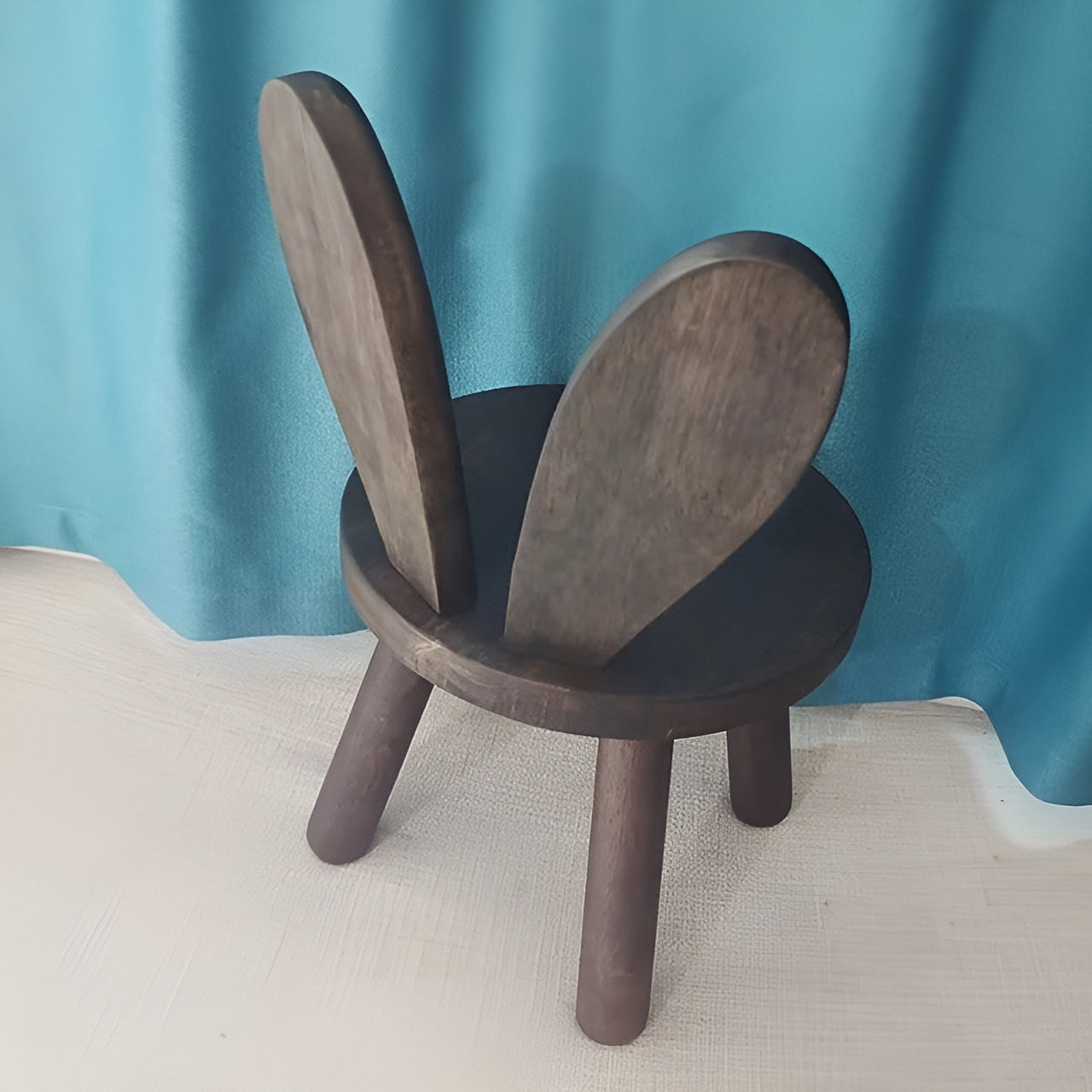 BunnyCraft Hocker - Nordischer Holz-Hocker mit Hasenohren