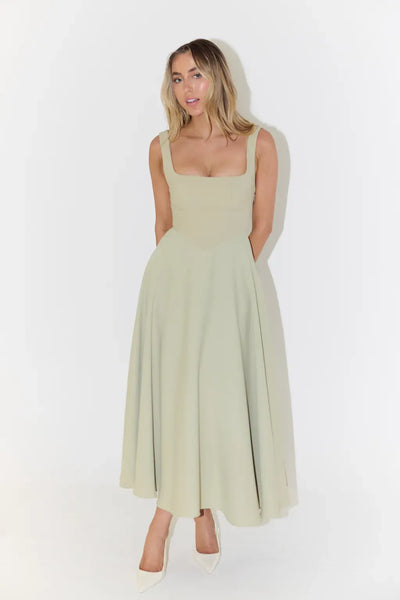 Brandt & Belle | Hochtailliertes Midi-Kleid