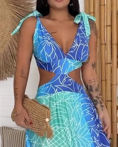 Katherine - Langes Kleid mit buntem Druck