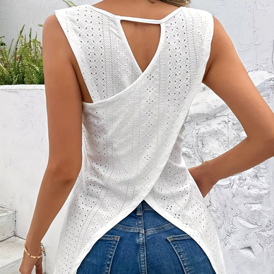 Electra – Ärmelloses Spitzentop mit Lochmuster