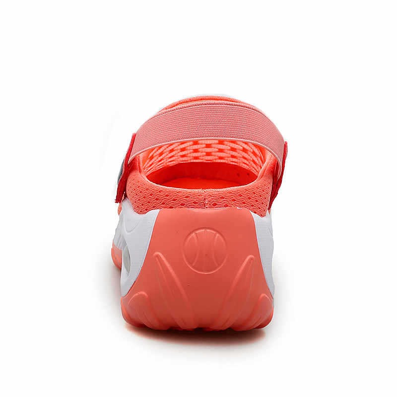 Atmungsaktive korallenfarbene Sportclogs für Damen - Kaila