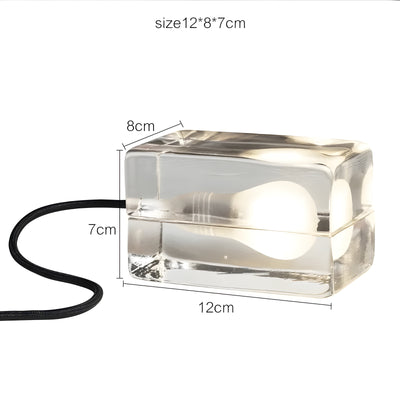 ZenCube Lamp – Moderne transparente Eistischlampe mit Würfel-Glühbirne