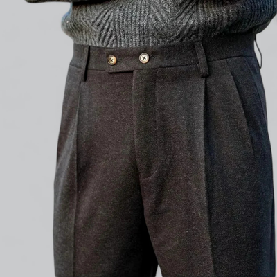 Herren Klassische Hochtaillierte Falten Hose | Formell