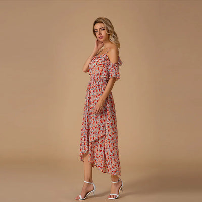 Carla - Frisches geblümtes Midikleid für den Sommer