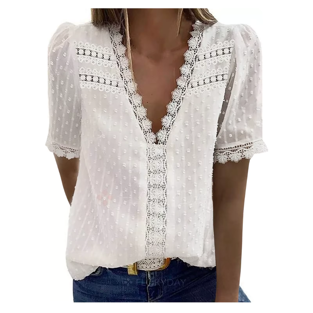 Kamra – Elegante Bluse mit zarten Spitzenakzenten