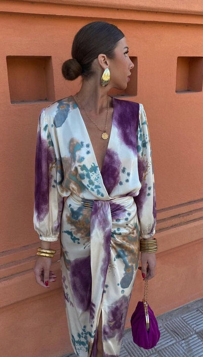 Mayfair™ | Elegante Seidenkleid mit V-Ausschnitt