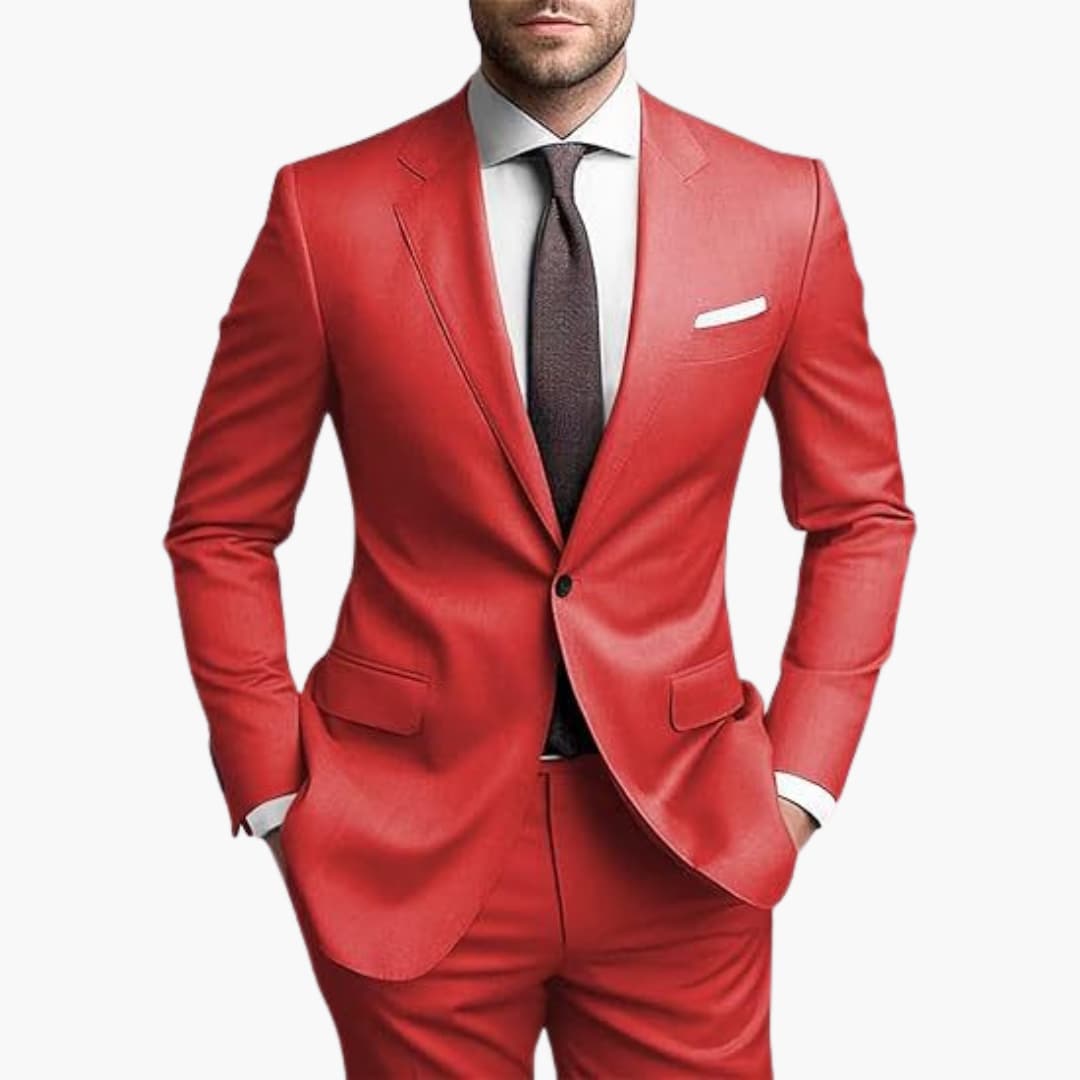 Herren Anzug Zweiteiler mit Reverskragen und schmaler Passform