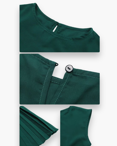 Damen Elegantes Plissee Kleid | Taille Schleife