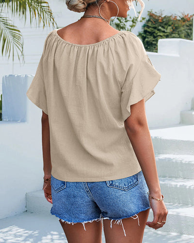 Moderne Bluse mit rundem Halsausschnitt für Frauen
