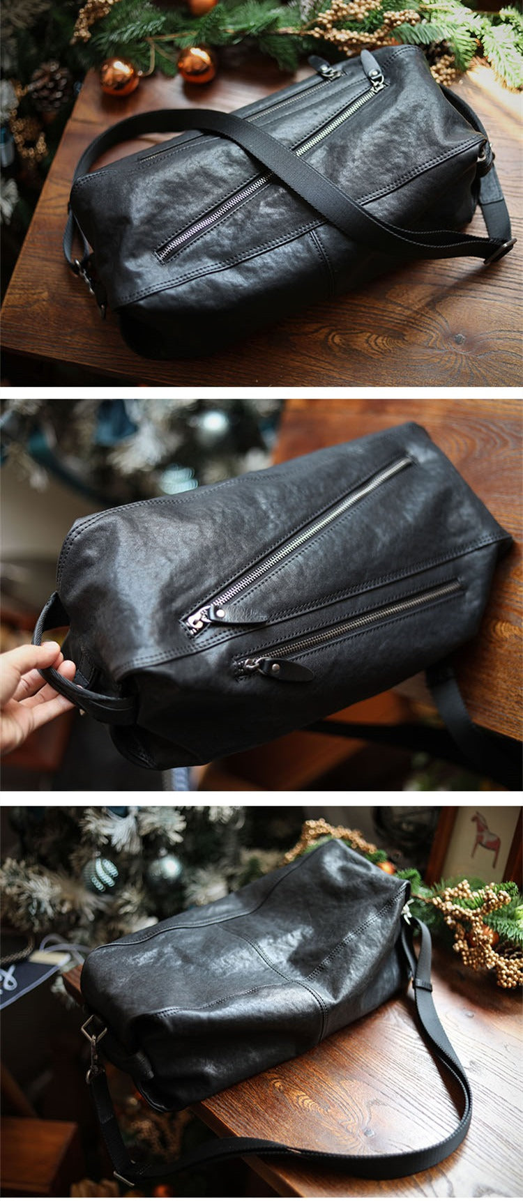 Herrenrucksack mit diagonalen Reißverschlüssen im urbanen Stil - Gael