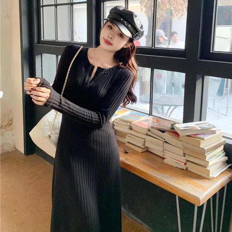 Elegantes Vintage Strickkleid mit zeitlosem Charme für Damen