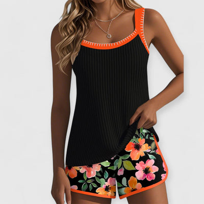 Isabelle | Bequemer Tankini mit Blumenmuster