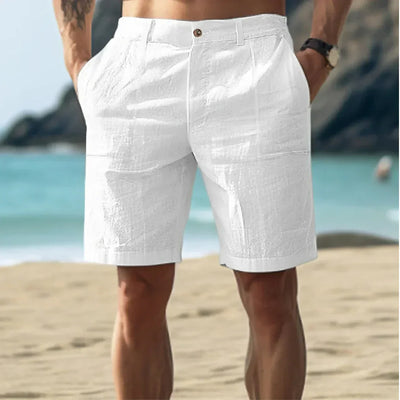 Leinen-Sommershorts mit Knopf für Herren