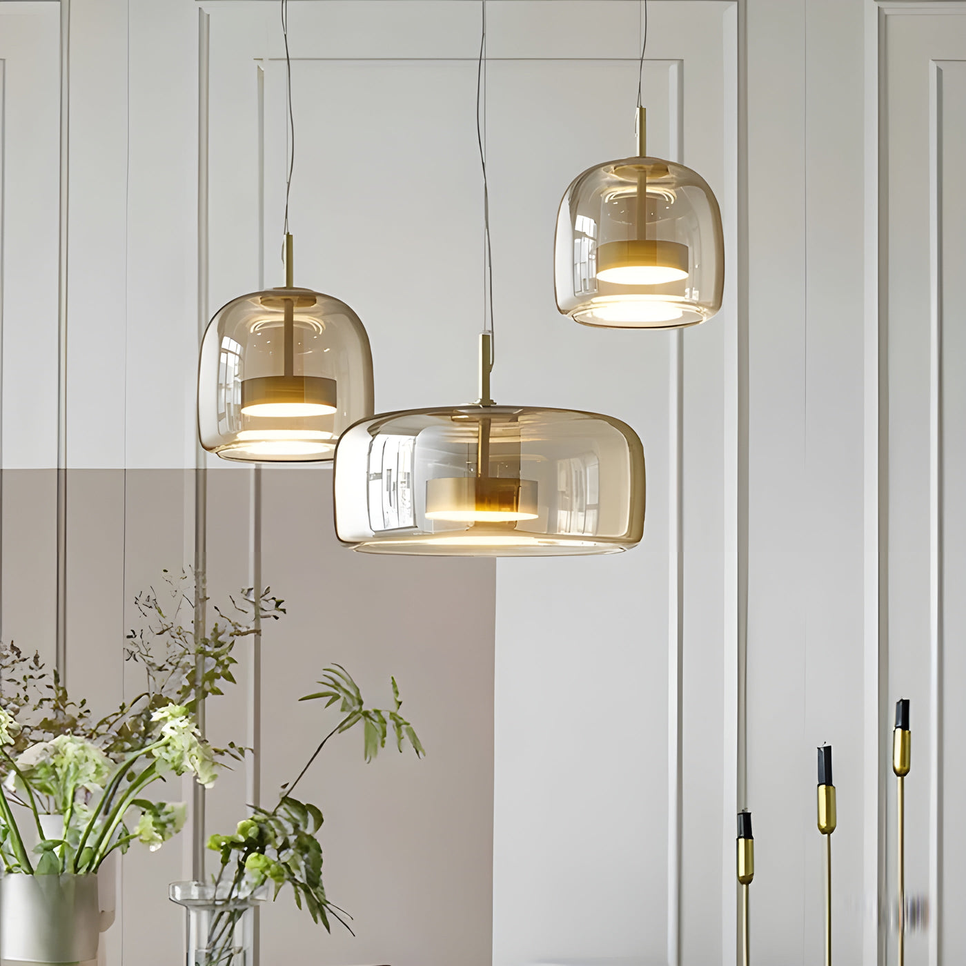 GlaceLuxe Light - Retro LED Glas Pendelleuchte